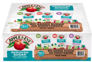 Apple & Eve Juice Reduced Sugar Variety Pack. (40 Pack) 6.75 Fl oz